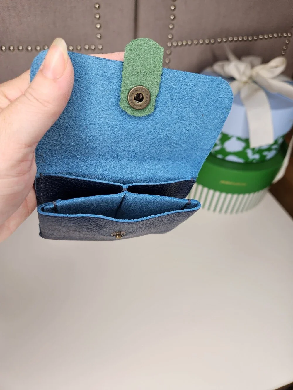Portland Leather Goods Caspian Blue Euro Wallet